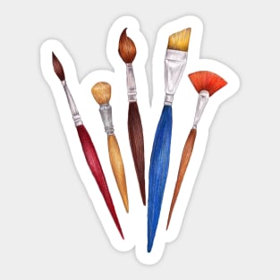 fan of brushes Sticker